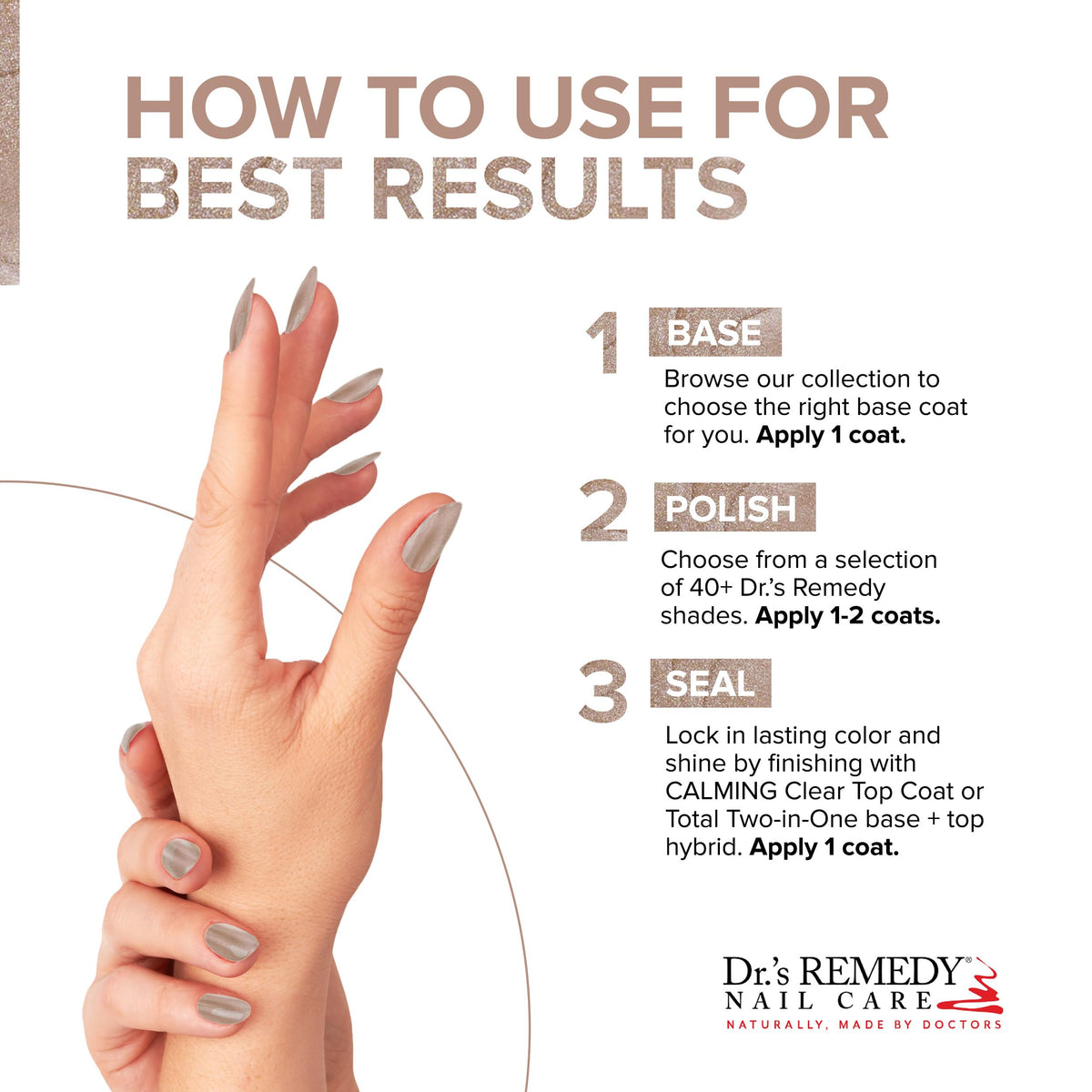 Dr.'s Remedy ingredient label close-up showing botanicals and clean formulation benefit