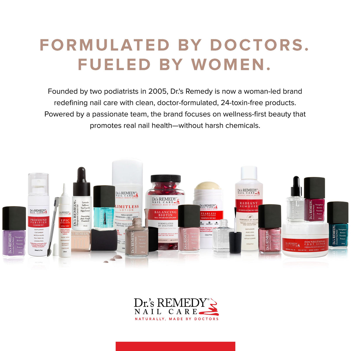 Dr.'s Remedy Reflective Rose displayed on vanity conveying salon-quality, natural benefit