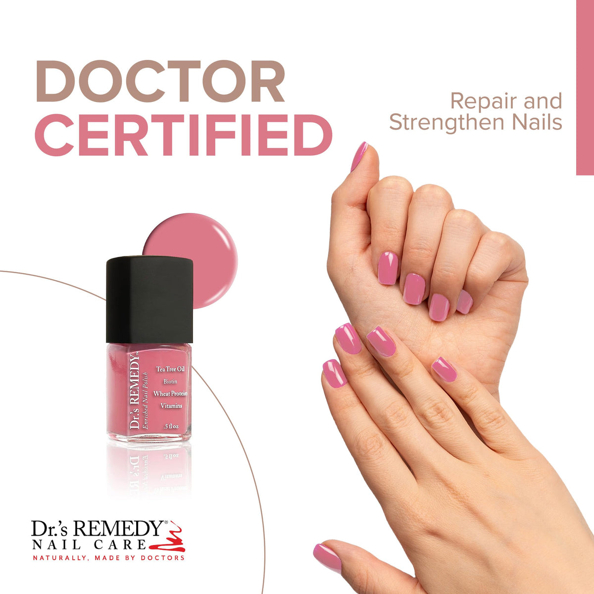 Dr.'s Remedy brush stroke of SERENE Salmon demonstrating smooth application benefit