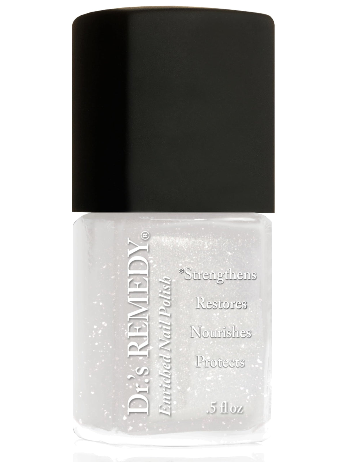 Dr.'s Remedy WISTFUL White front bottle showing clean opaque white polish and brand