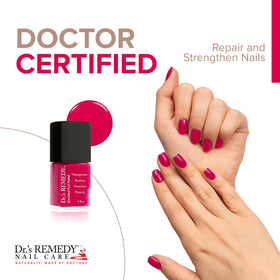 Dr.'s Remedy brush stroke of watermelon polish demonstrating smooth coverage