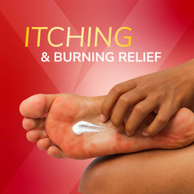 Dr. Scholl's pump dispensing cream onto fingertip for clean use