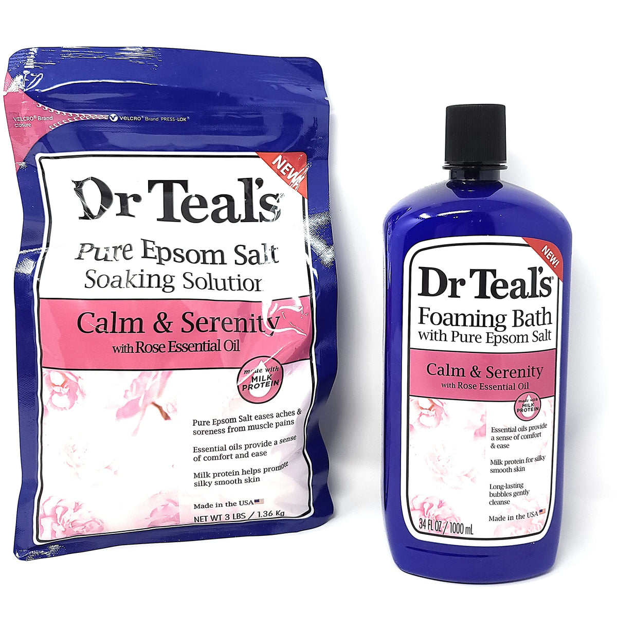 Dr.Teal's bundle front packaging showing both products and calming design