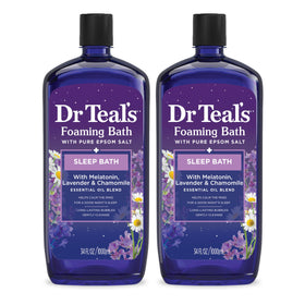 Dr Teal's front packaging showing calming sleep blend and benefits