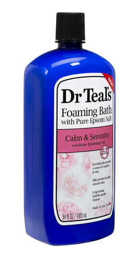 Dr.Teal's foaming bath pump dispensing bubbles for long-lasting lather benefit