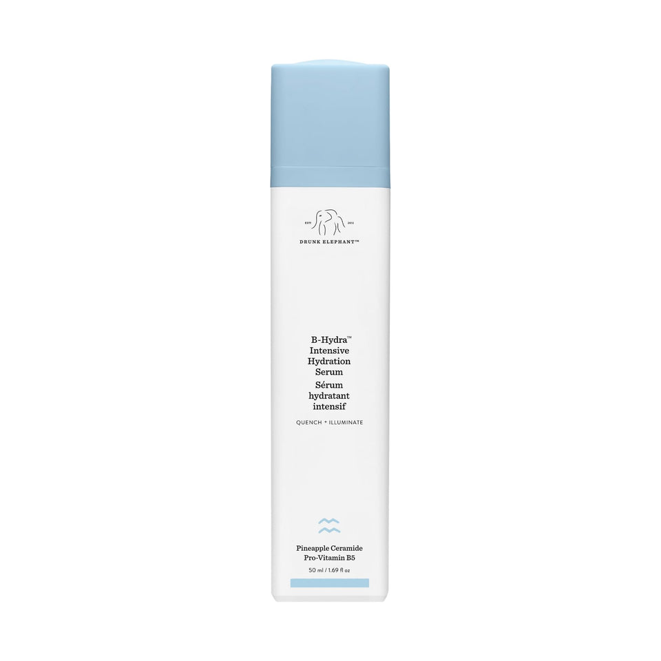 Drunk Elephant front packaging showing 50 ml bottle and branding, highlights clean formulation