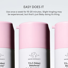 Drunk Elephant jar on bathroom shelf in lifestyle scene conveying luxury routine feel
