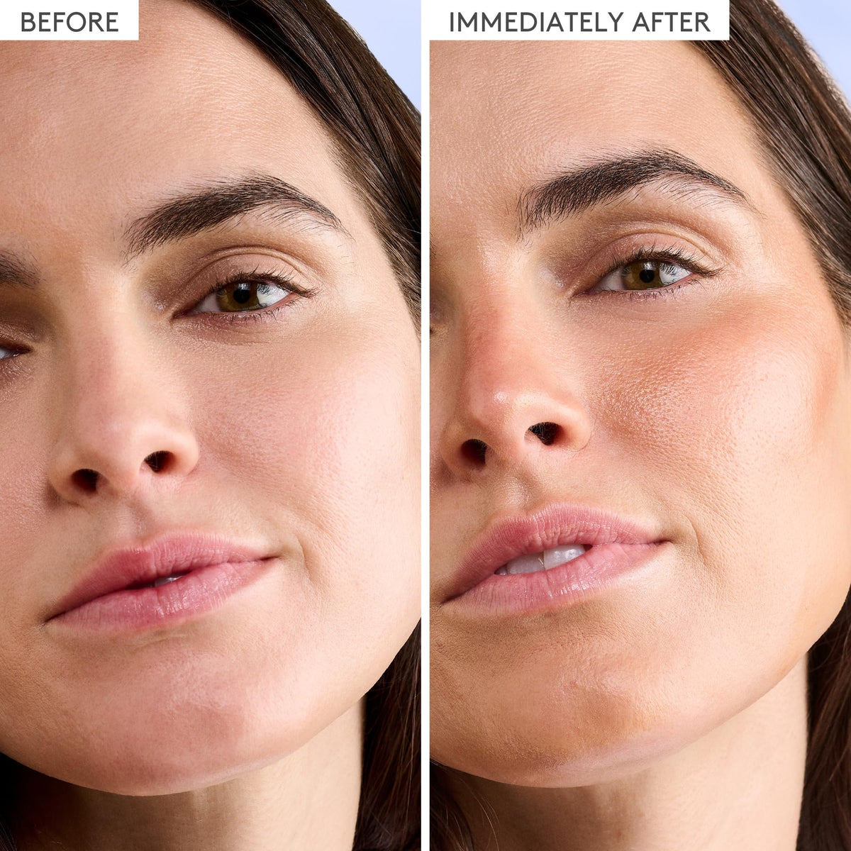 D-Bronzi mixed into moisturizer demonstrating buildable color and hydration benefit