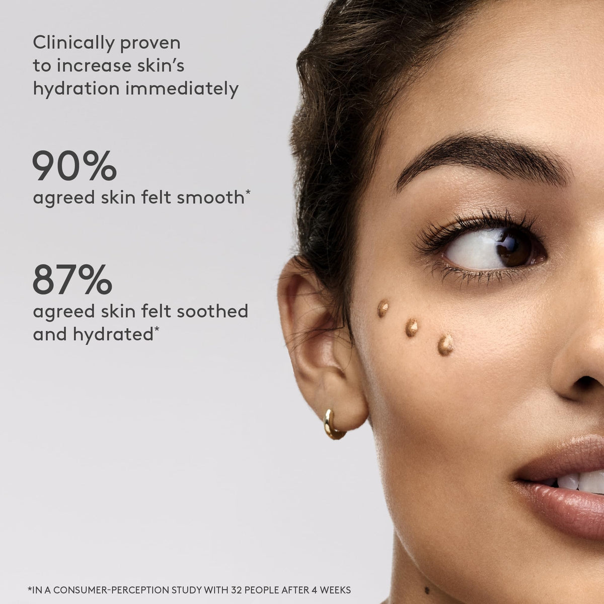 Close-up texture of D-Bronzi serum highlighting smooth blendable finish benefit