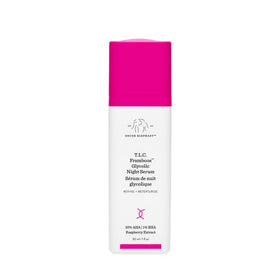 Drunk Elephant Framboos front packaging shows bottle and brand, highlighting clean clinical design