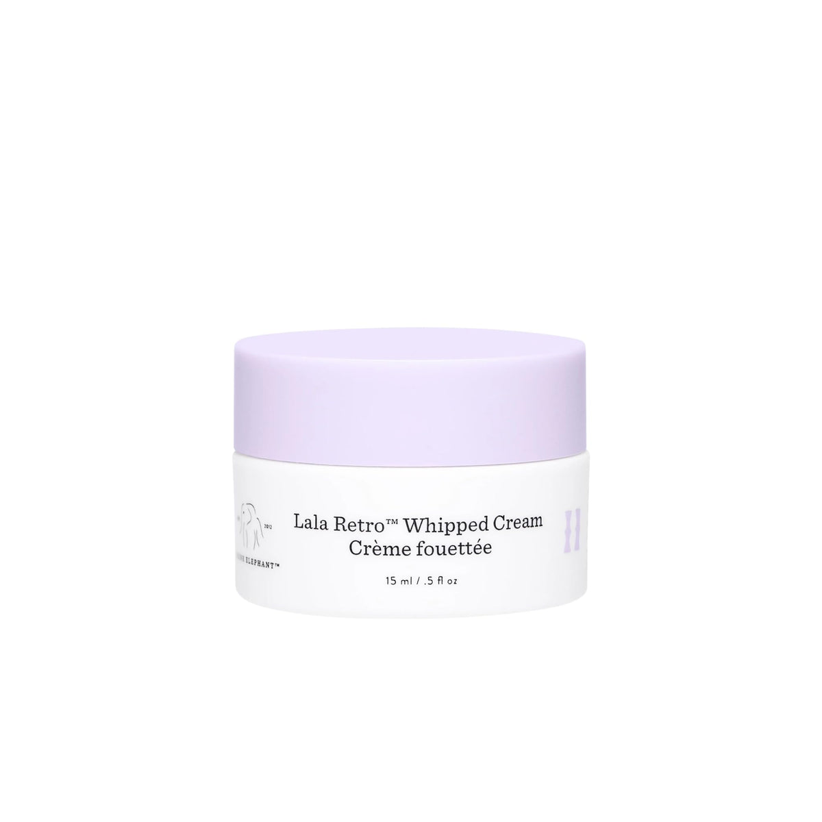 Drunk Elephant jar front view showing compact travel-friendly moisturizer benefit