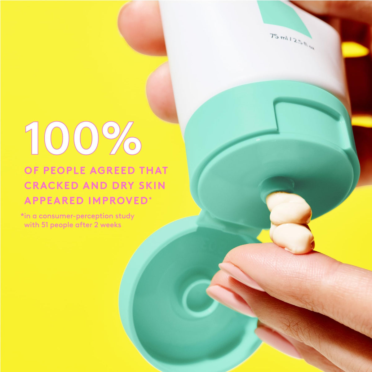Drunk Elephant applying hand cream, shows smooth immediate hydration and repair