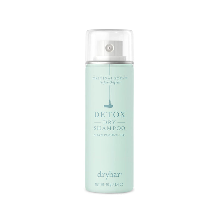 Drybar Detox front packaging showing travel-size can for on-the-go refresh