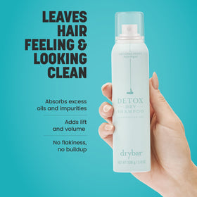 Drybar spray nozzle close-up illustrating easy mist application for fast touch-ups
