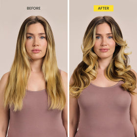 Drybar side label close-up showing ingredients and clear usage instructions