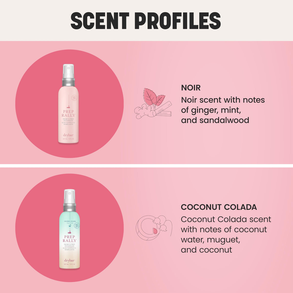 Drybar label and ingredient list highlighting vitamin C and biotin benefits
