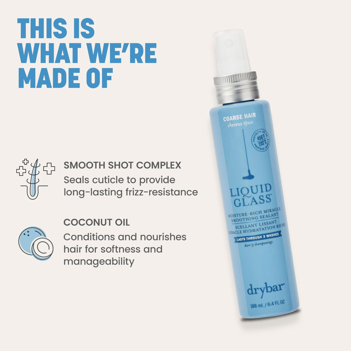 Drybar Liquid Glass being applied to damp hair to boost moisture and manageability