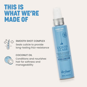 Drybar Liquid Glass being applied to damp hair to boost moisture and manageability