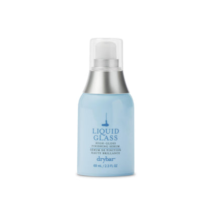 Drybar Liquid Glass front packaging showing bottle and logo for polished finish