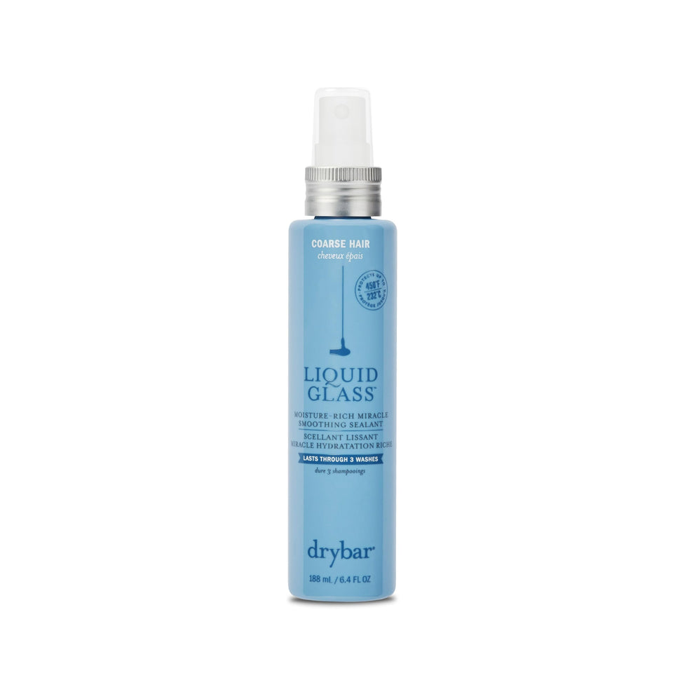 Drybar Liquid Glass front packaging showing product and benefit