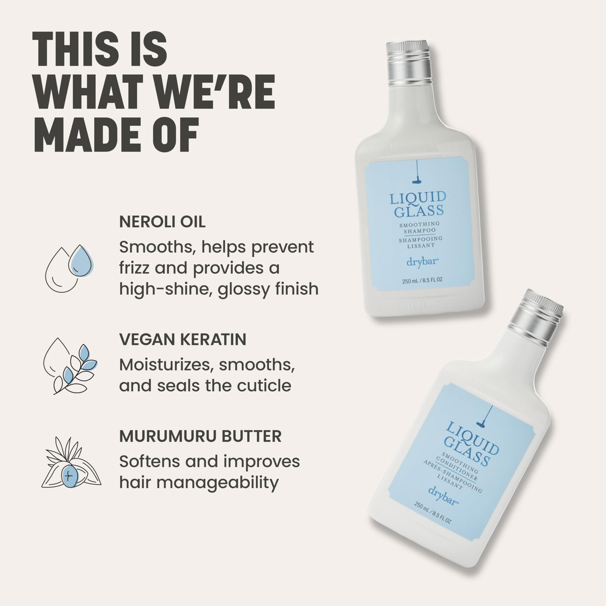 Drybar neroli oil ingredient close-up adds shine and frizz control
