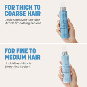Drybar Liquid Glass label ingredients close-up highlighting key oil blend