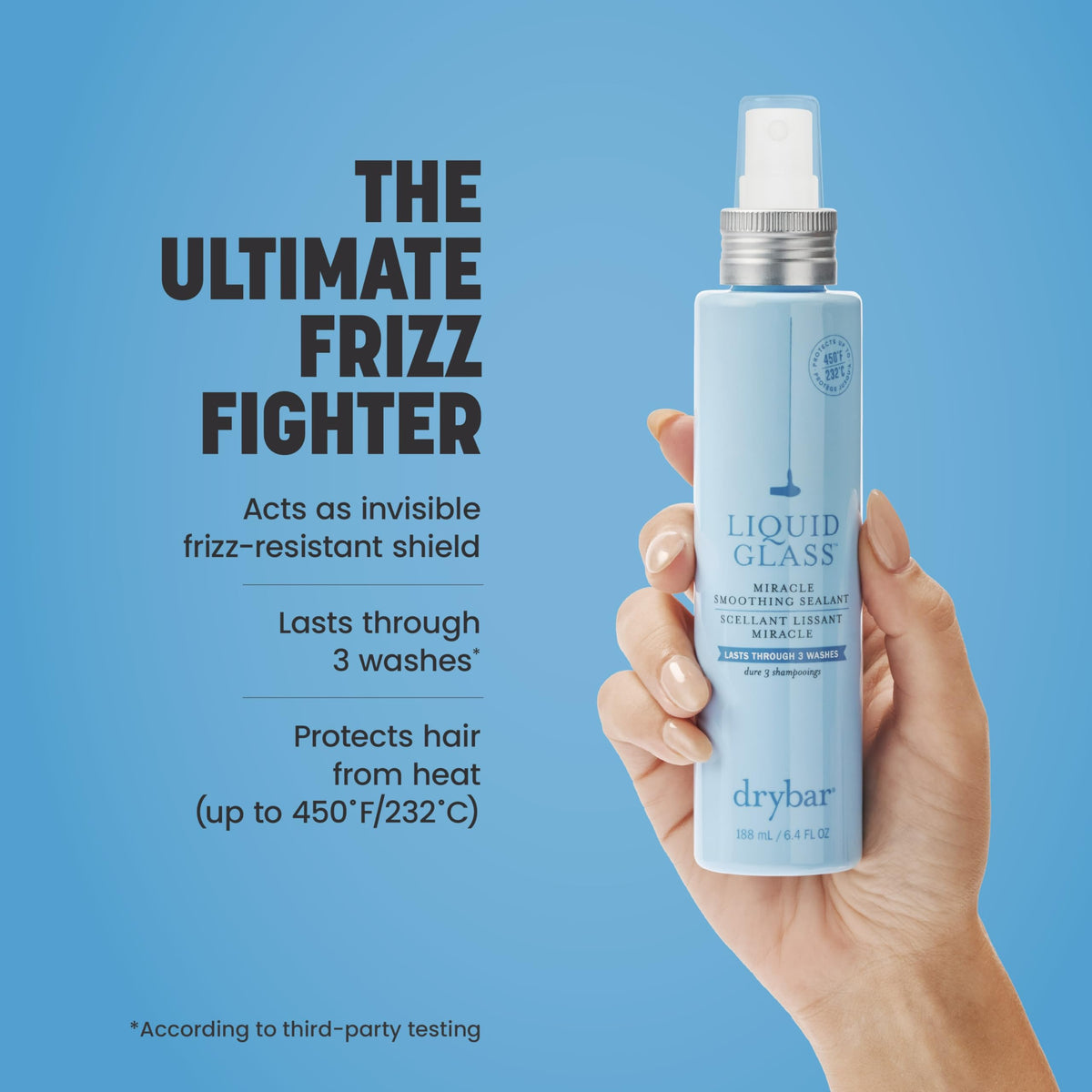 Drybar product texture on skin showing lightweight absorbent smoothness