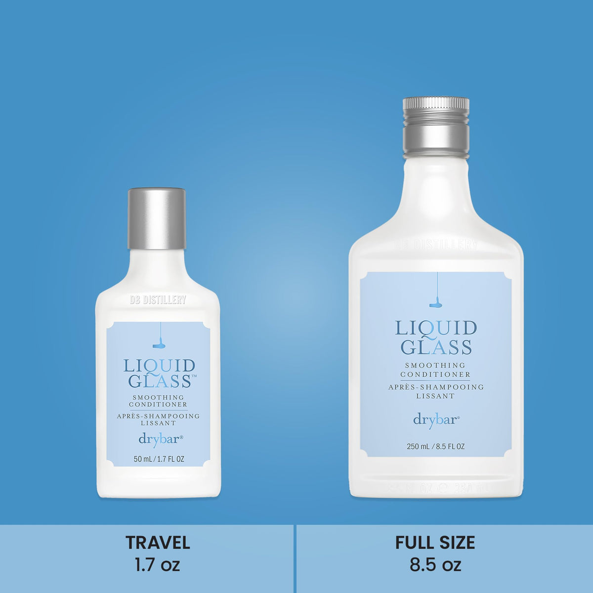 drybar bottle next to brush and hairdryer showing styling-ready results