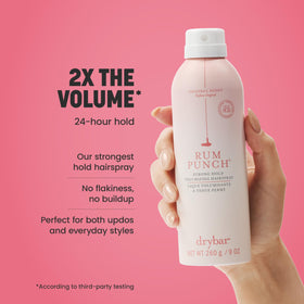 Drybar fine mist texture captured mid-air showing quick-dry finish benefit