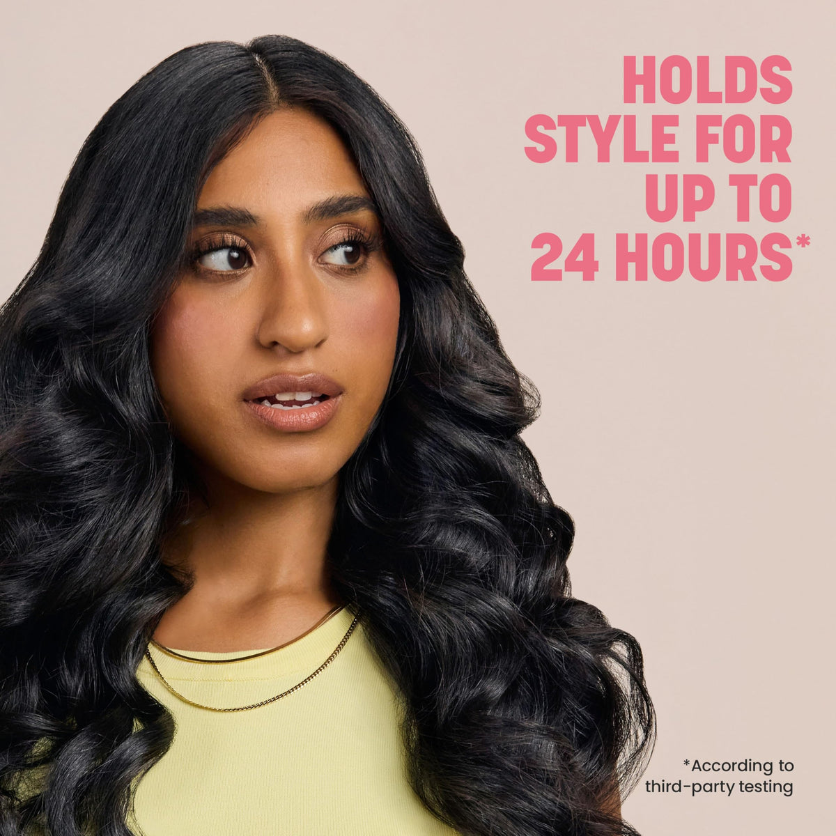 Drybar spray applied at roots demonstrating instant lift and volume benefit