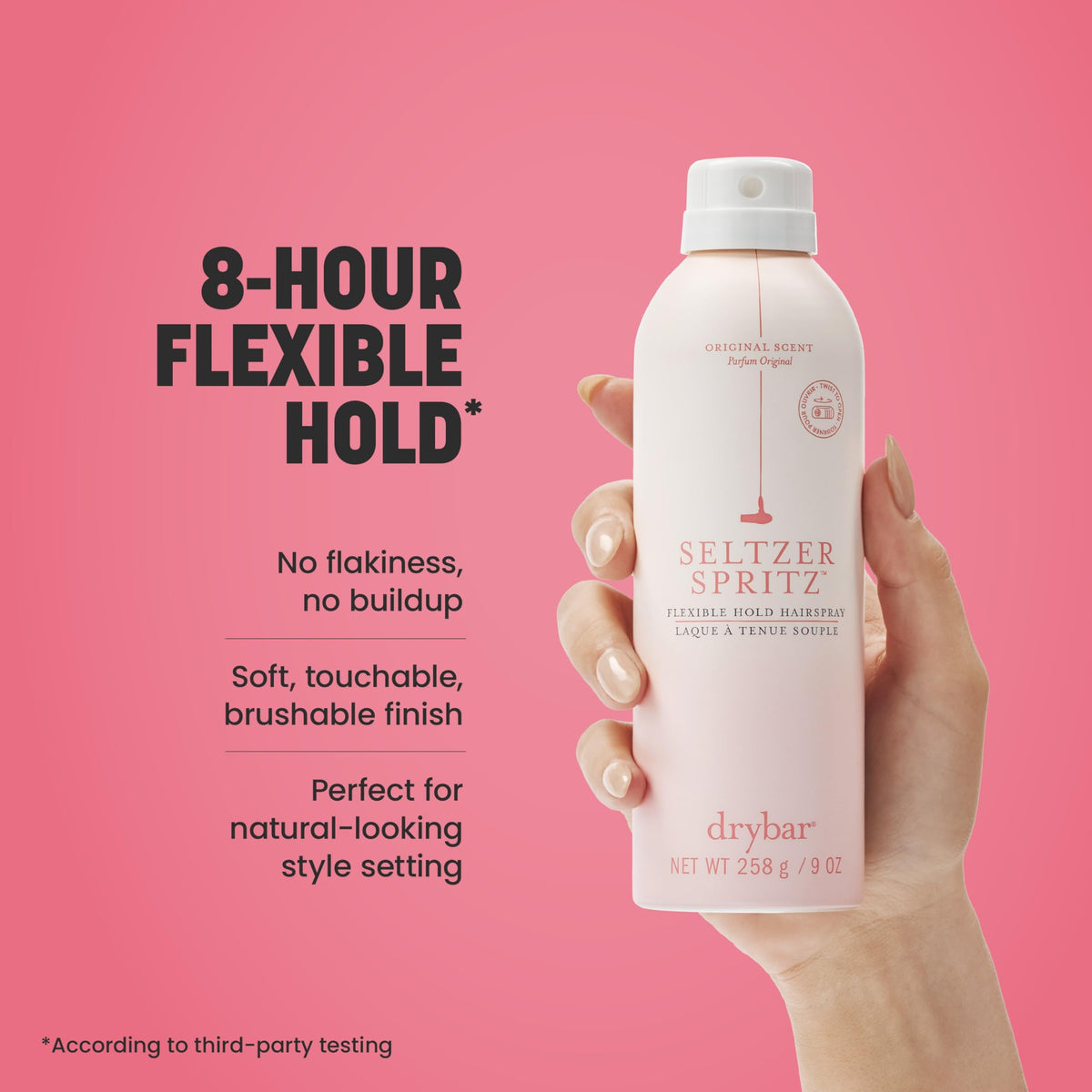 Drybar fine mist spraying evenly to quick-dry and set styles
