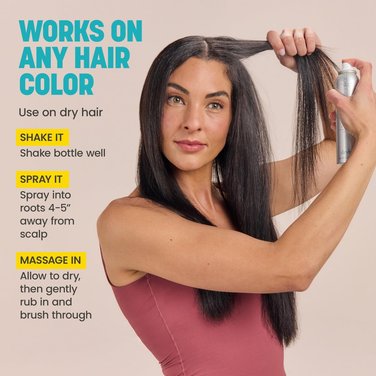 Drybar sheer finish close-up illustrating soft, non-greasy hair feel