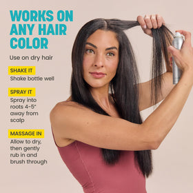 Drybar sheer finish close-up illustrating soft, non-greasy hair feel