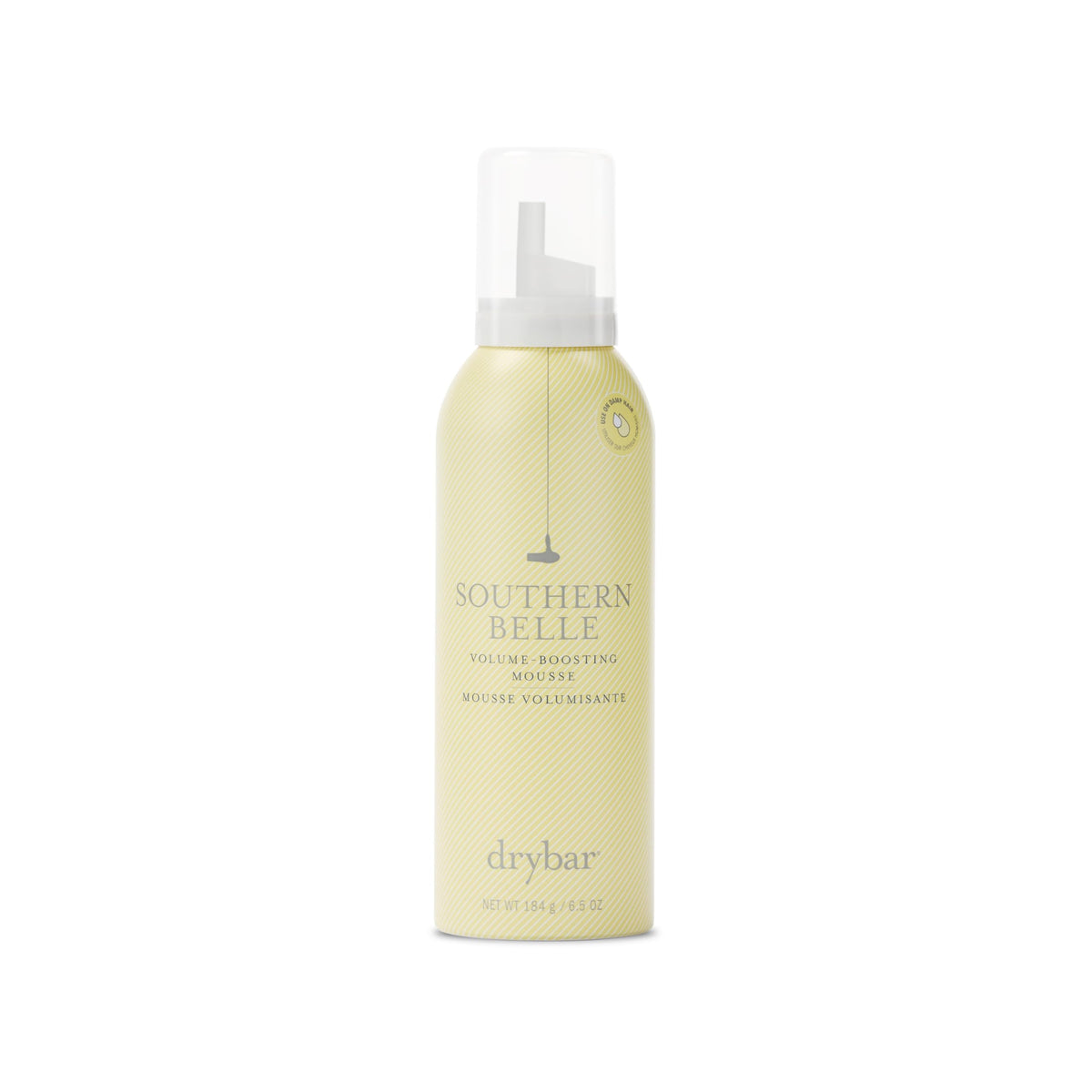 Drybar Southern Belle front packaging showing can design and size
