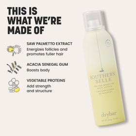 Drybar Southern Belle held in hand to show size and convenient styling benefit