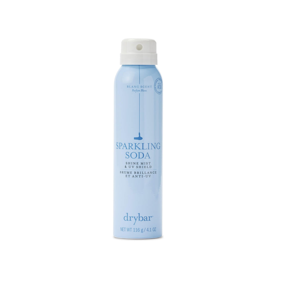 Drybar sparkling soda front packaging showing bottle and brand shine