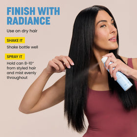 Drybar bottle on salon counter representing professional styling result