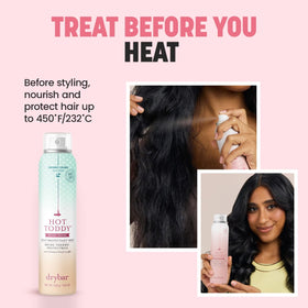 Drybar mist dispersing from nozzle for even protection