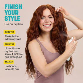 Before and after with Drybar Triple Sec illustrating fuller styled hair
