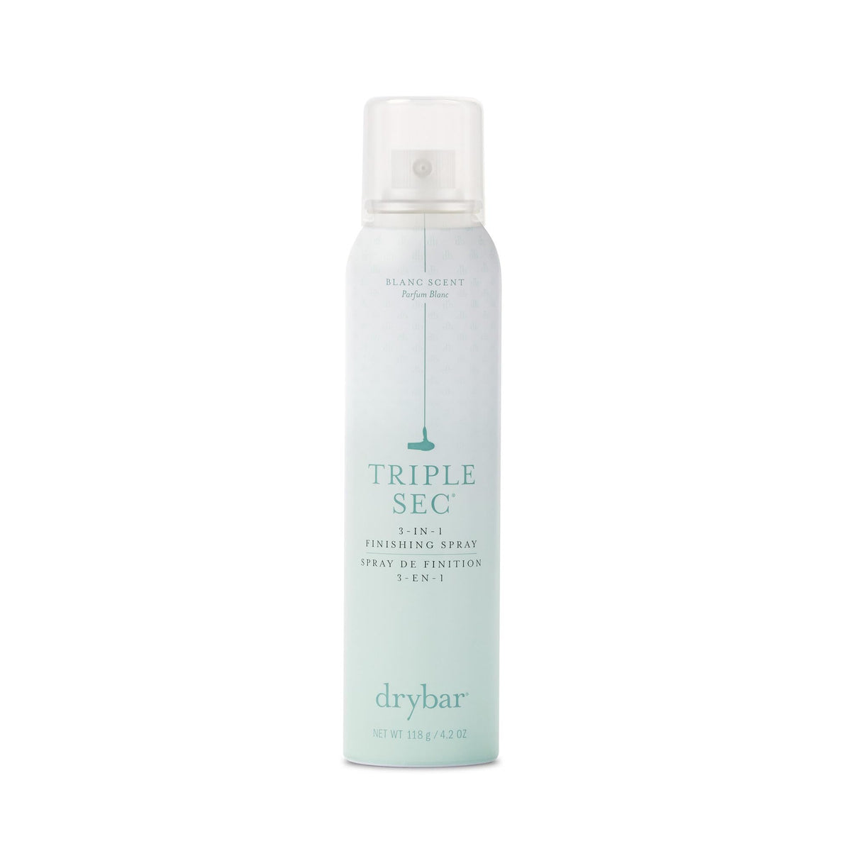 Drybar Triple Sec front packaging showing bottle and blanc scent benefit