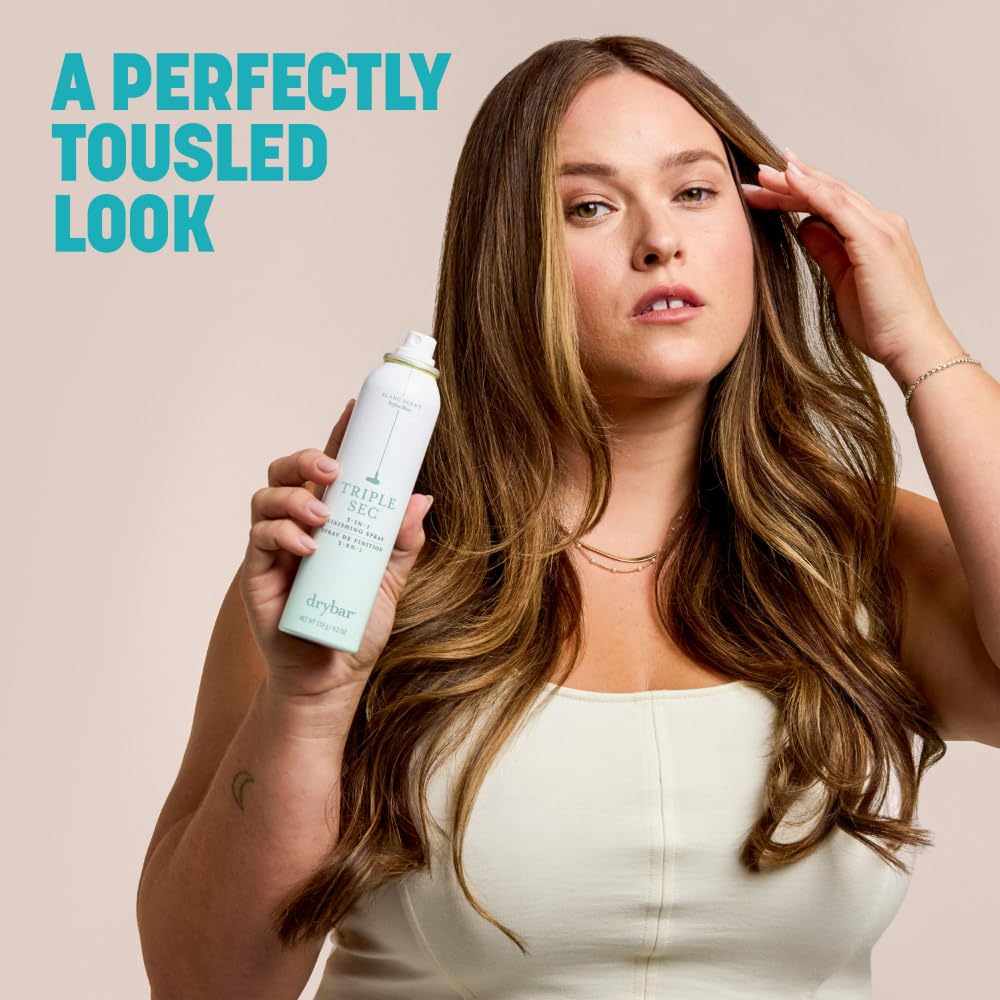 Drybar Triple Sec label close-up displaying ingredients and clean-formula benefits