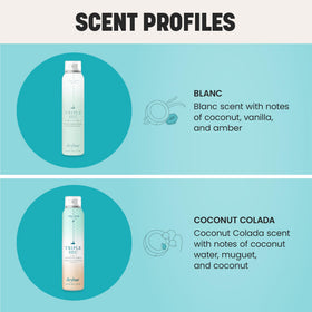 Drybar Triple Sec placed beside coconut for scent and tropical fragrance cue
