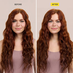 Drybar Triple Sec spraying mist demonstrating lightweight coverage and instant lift