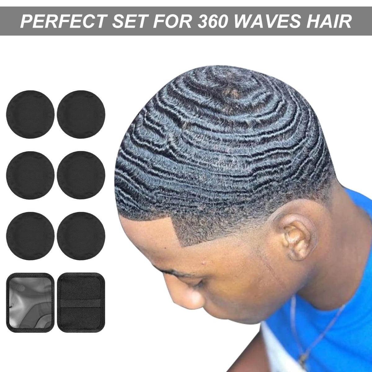 Drydiet patch worn under a durag showing crown compression for improved wave consistency