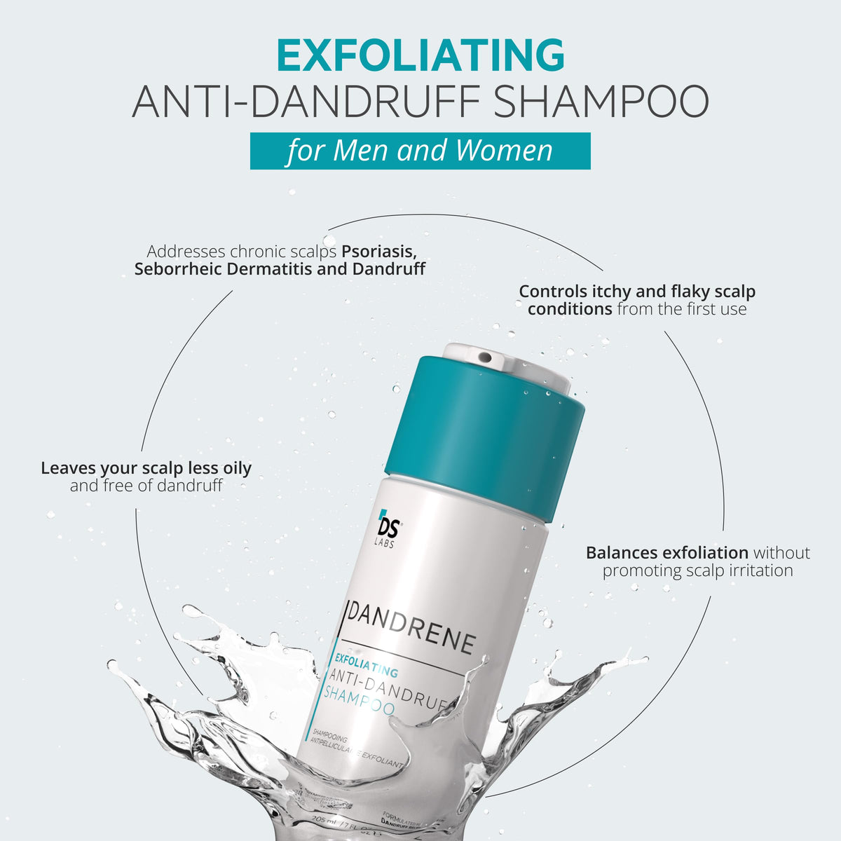 DS Laboratories shampoo texture on hand showing creamy consistency