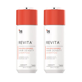 DS Laboratories Revita shampoo front packaging showing sleek bottle and benefit
