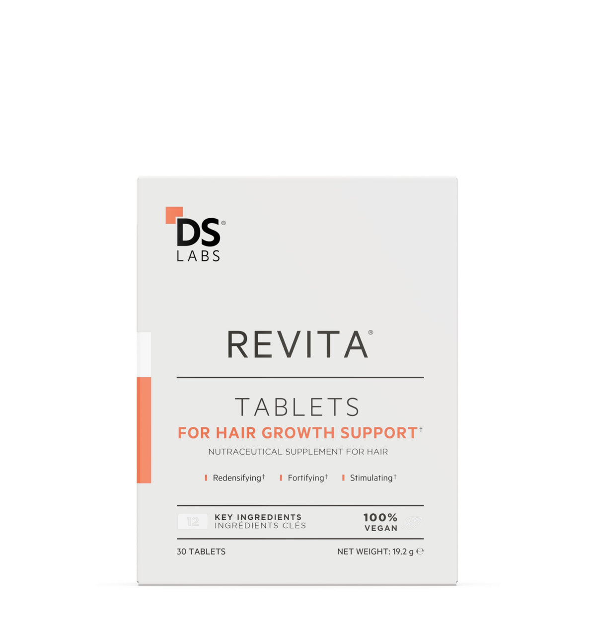 DS Laboratories front packaging showing 30-count bottle and clear branding for daily supplement
