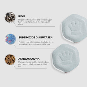 DS Laboratories tablet held in hand to show scale and single-dose simplicity benefit
