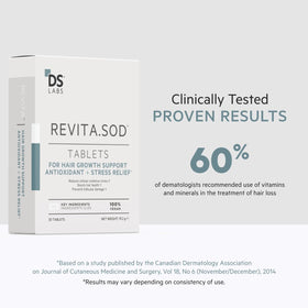 DS Laboratories Revita.SOD positioned beside shampoo and conditioner demonstrating routine pairing