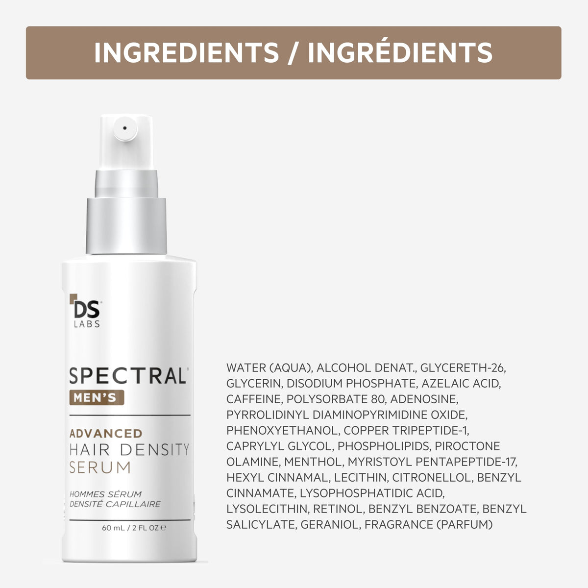 DS Laboratories Spectral Men’s bottle on bathroom counter in routine-ready lifestyle scene